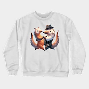 Cute Couple Pangolins Dancing Tango Pango-Tango Crewneck Sweatshirt